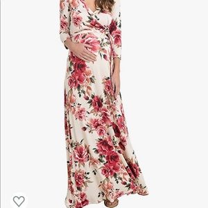 Hello MIZ maternity maxi dress with waist belt large